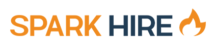 orange and blue spark hire logo